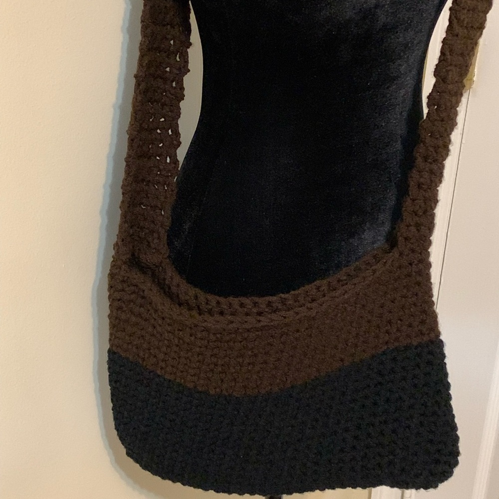 Crossbody Bag Black/Brown, Crossbody Bag, handmade crochet #bohemian